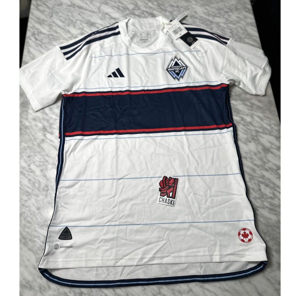 Adidas MLS Vancouver Whitecaps FC Authentic Jersey White soccer HI1854 Men Med